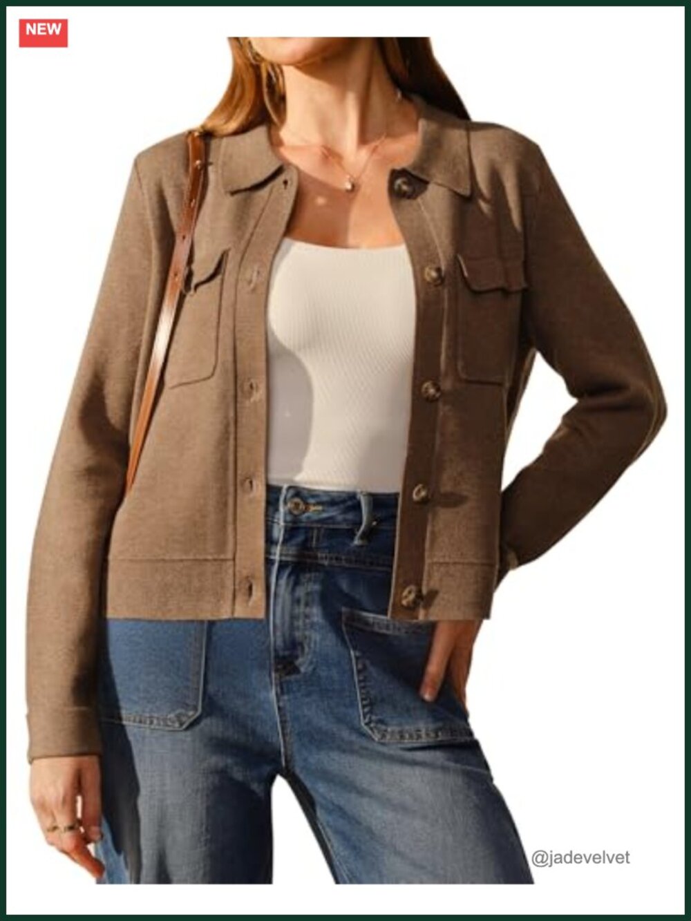 Women's Wool Blend Cropped Cardigan Jacket Long Sleeve Button Up Lapel Flap